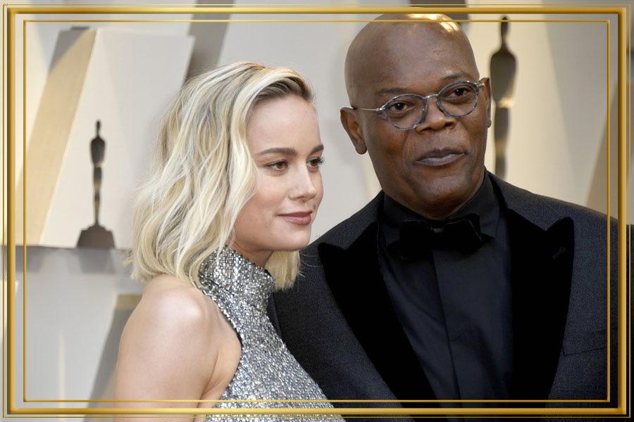 Samuel A Jackson – Wears Metallic Silver Rounds at Oscars 2019