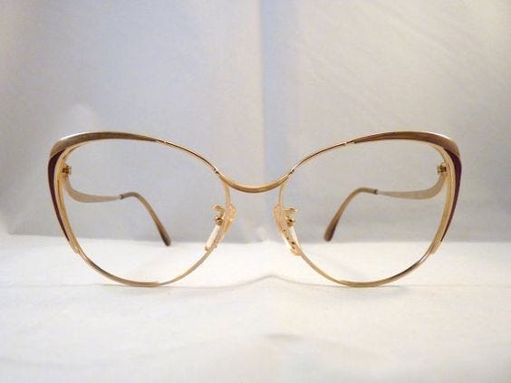 Golden Classy Eyeglasses Frame