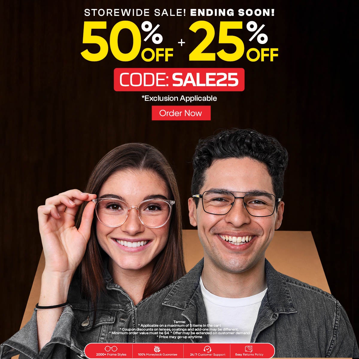 50% OFF + 25% OFF On The Entire Order CODE: SALE25